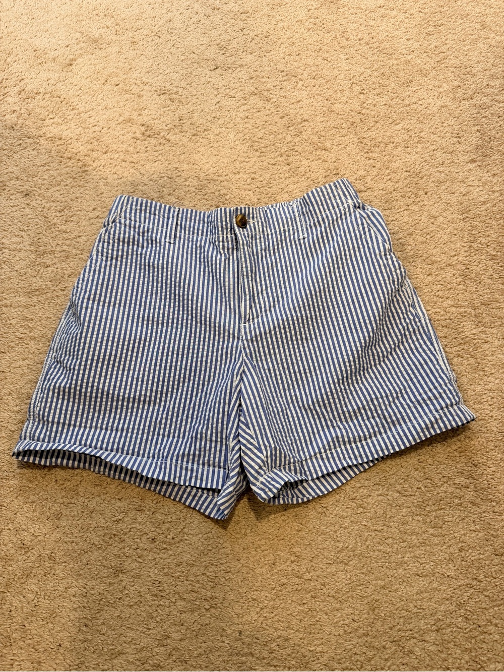 Old Navy Blue and White Striped Women’s Cotton Shorts